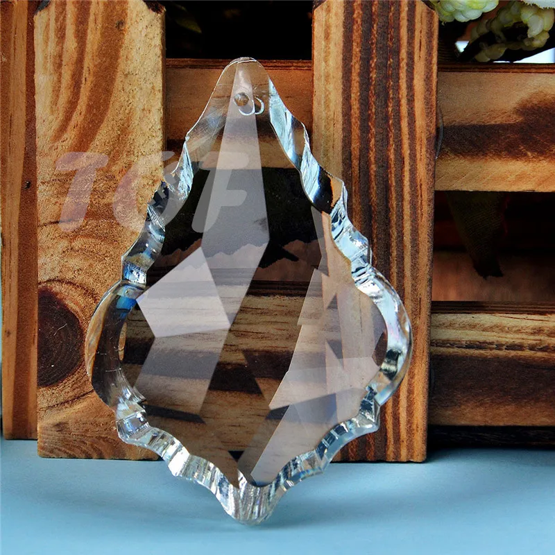 

5 French Cut Leaf Ornaments 76mm Crystal Pendants For Chandeliers