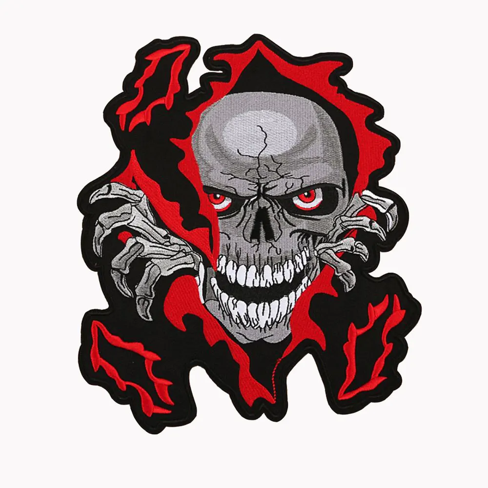 Нашивка с аппликацией для нанесения утюга в виде черепа орла покера вышитая