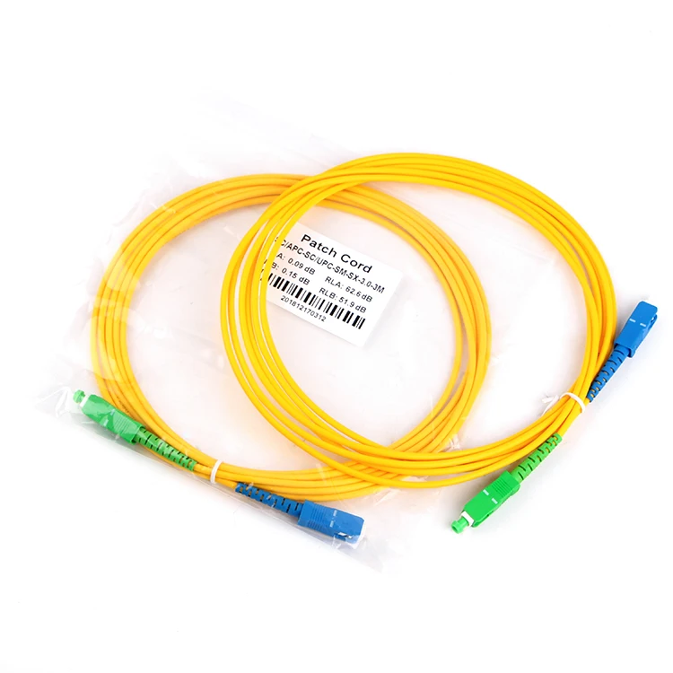 10pcsSC APC to SC UPC 3m Fiber Patch Cable optical fiber cord 2.0mm PVC G652d Jumper Simplex FTTH Optic 1m | Мобильные телефоны и
