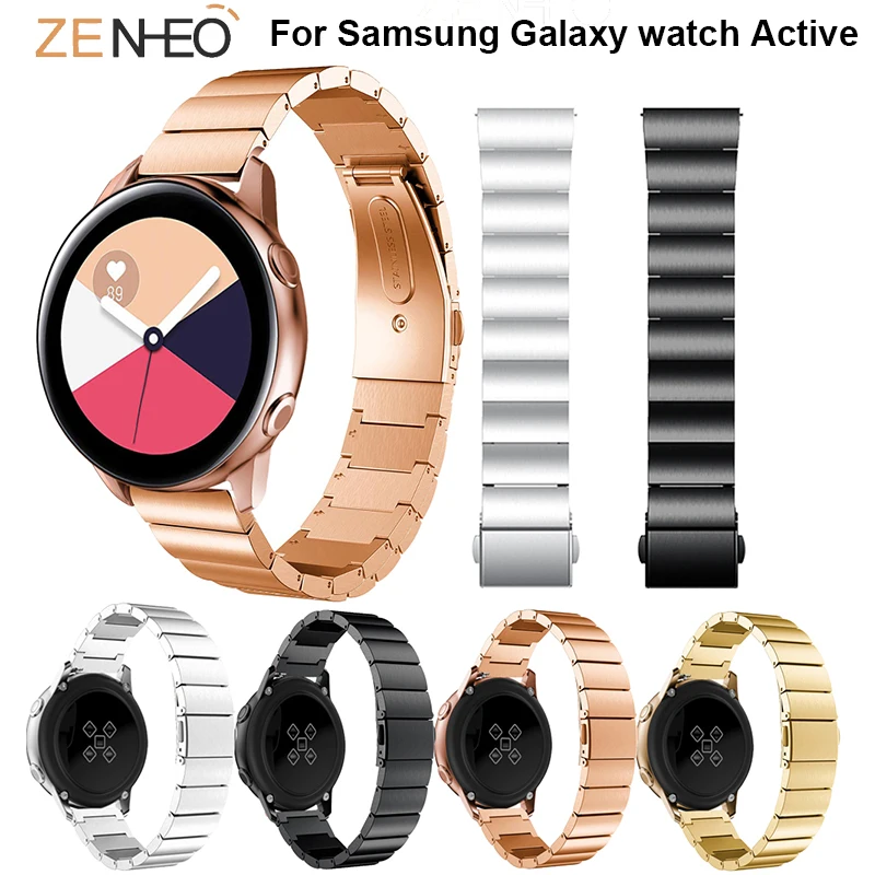 

Luxury Stainless Steel Watch Band For Samsung Galaxy watch Active Bracelet Strap replacement wrist For Samsung Galaxy Bands 20mm