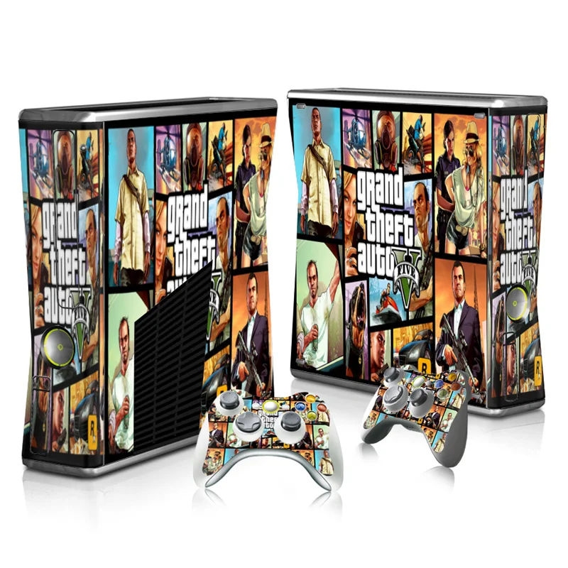 Grand Theft Auto V GTA 5 наклейка для кожи наклейка для Xbox 360 Slim консоль и контроллеры наклейки s для Xbox360 тонкий винил
