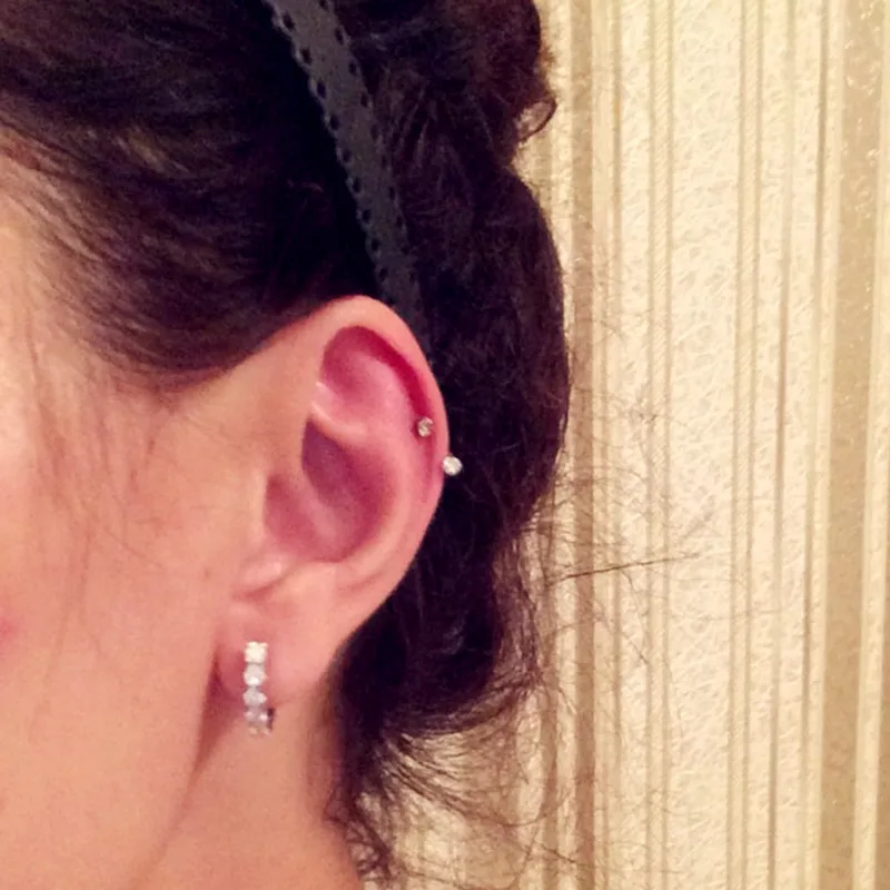 Кольца для бровей и губ из нержавеющей стали с белыми синими огненными опаловыми