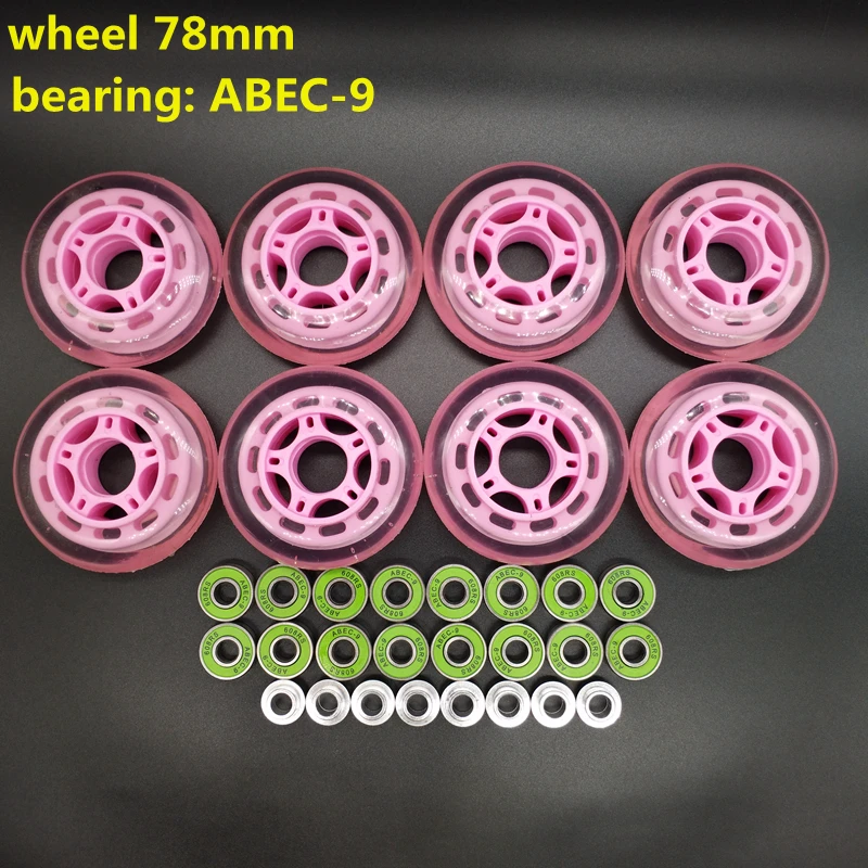 Бесплатная доставка роликовые колеса детские скейт 78*24 мм 8 шт./лот подшипник abec 9