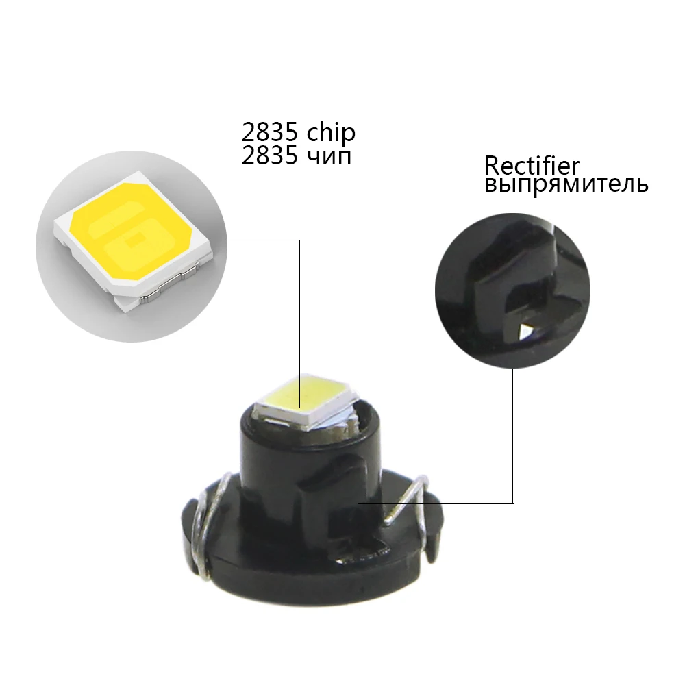 KEIN 10 шт. T4.2 светодиодные лампы 2835 1SMD Приборная панель автомобиля свет авто Нео