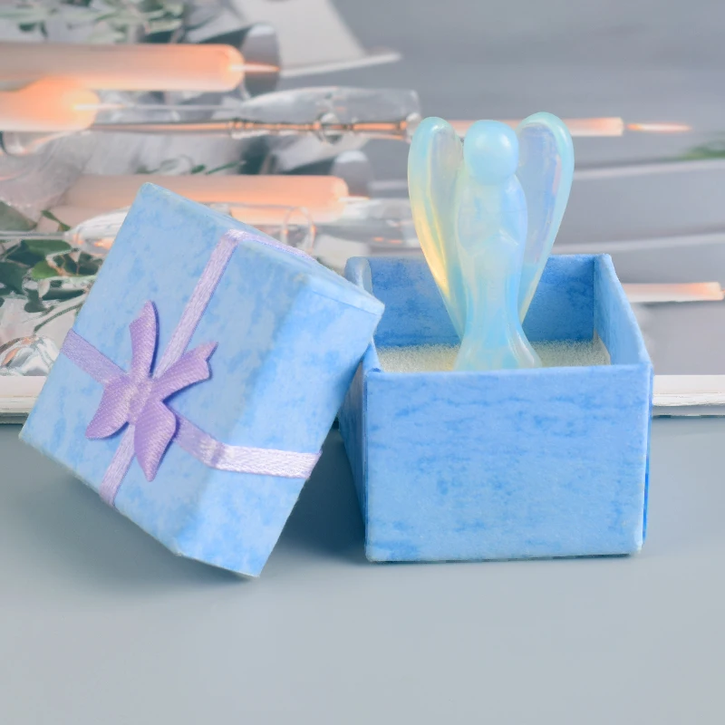 1 5 дюйма opalite angel статуэтка ремесло мини Статуэтка для свадьбы дети домашнее