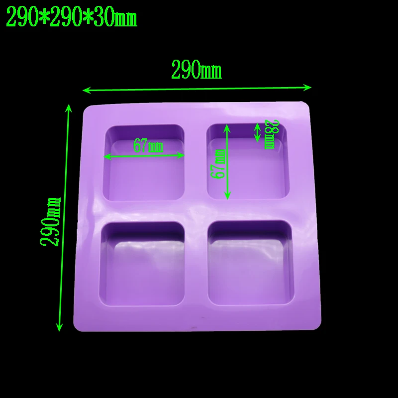 4 квадратных 3d прямоугольные полости силиконовые формы мыло Плесень шоколадные