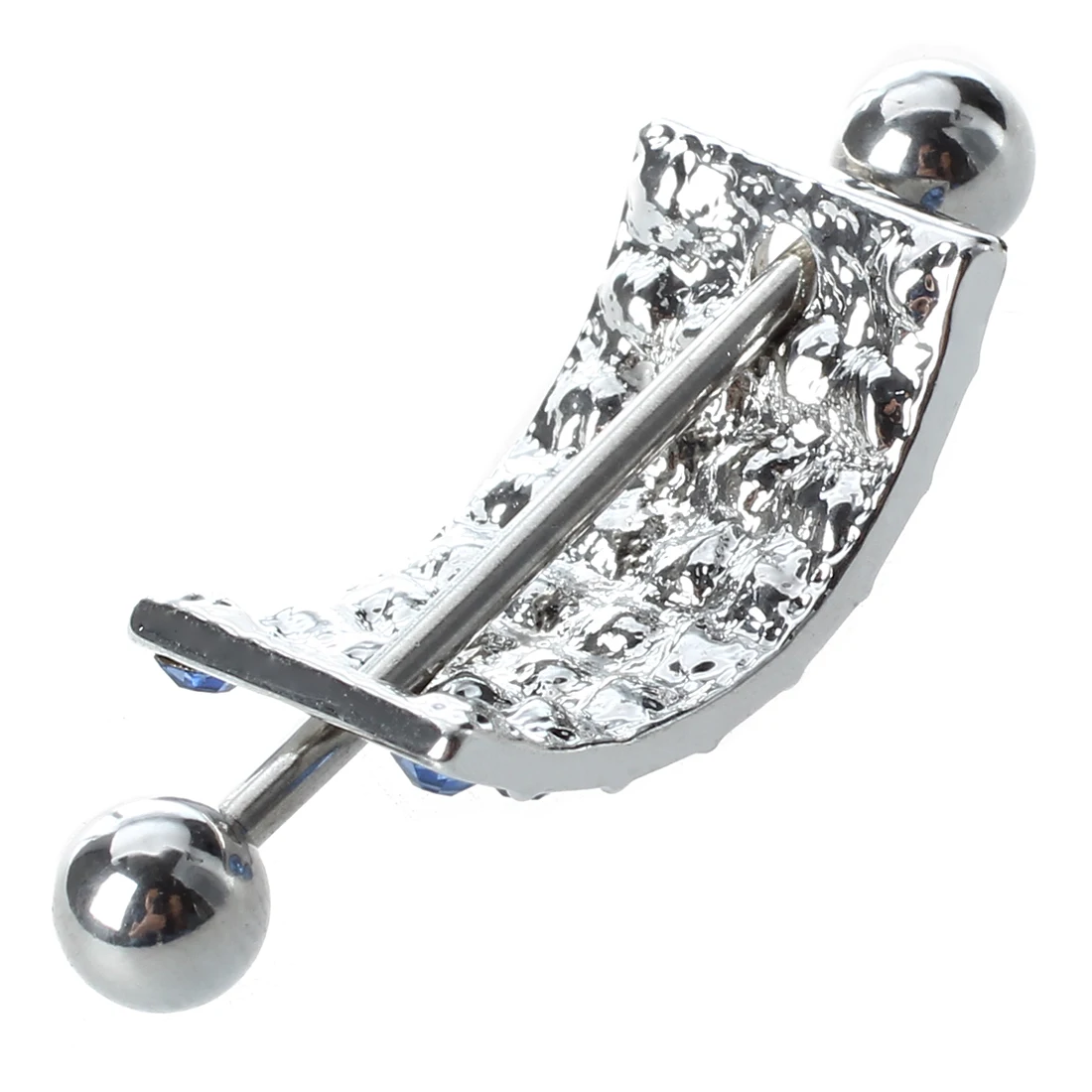 Пирсинг живота из нержавеющей стали 316L в синем страз | Украшения и аксессуары