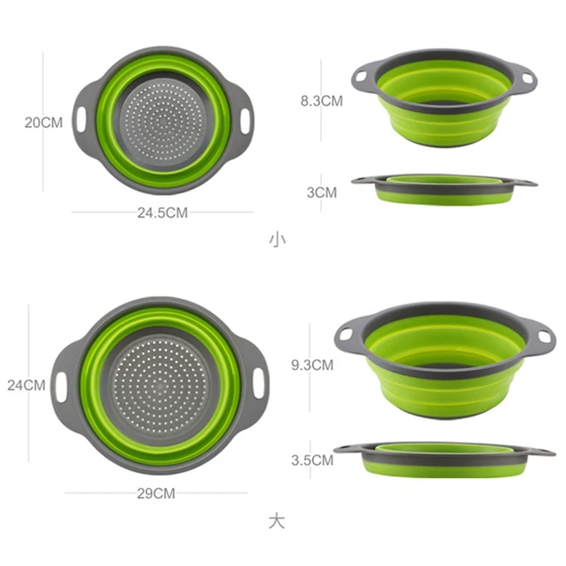 Складная сливная корзина выдвижная для мытья фруктов и овощей кухонный дуршлаг