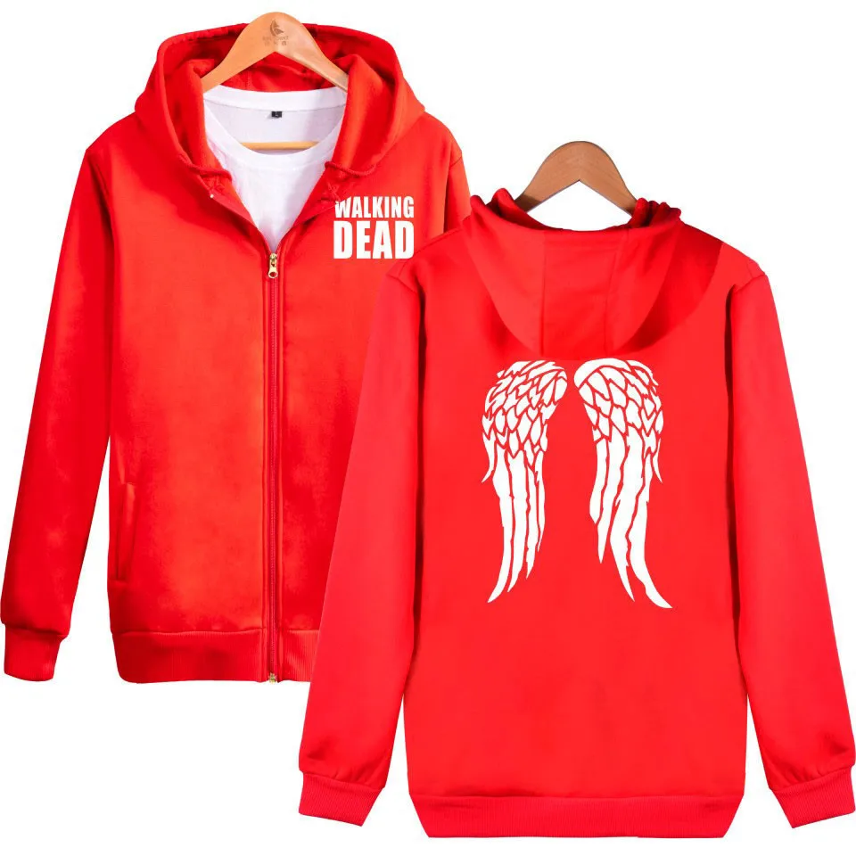 Толстовка с капюшоном Ходячие мертвецы толстовка крыльями зомби Дэрил Диксон