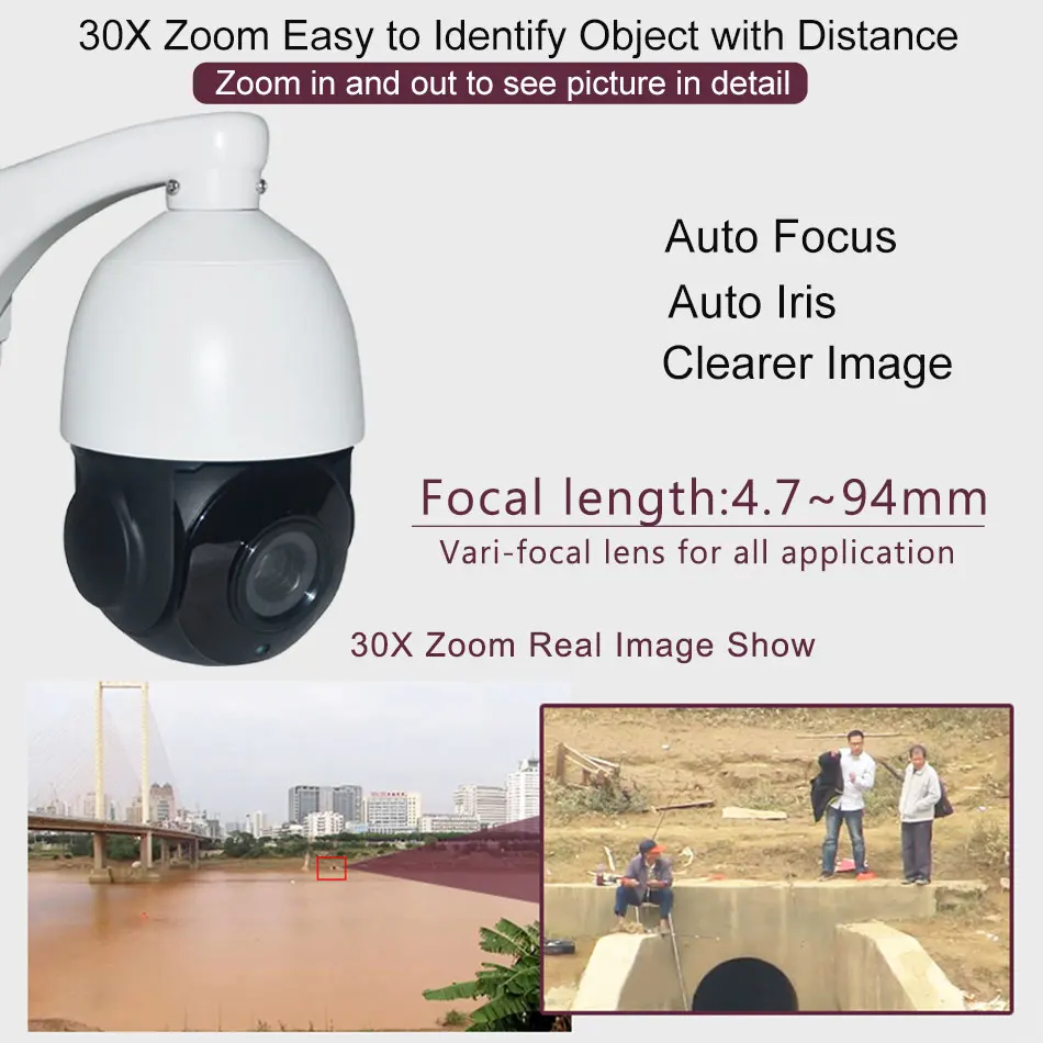 

IP66 Outdoor CCTV 5MP Auto Tracking PTZ Camera High Speed 5 Megapixels Network H.265 IP Camera IR Auto Tracker 30X ZOOM IP66 P2P