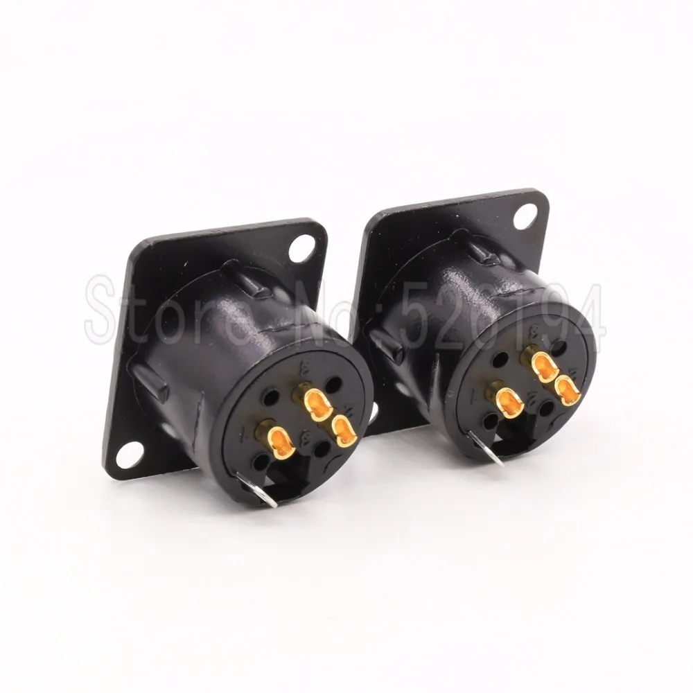 4 шт. XLR позолоченный 3 контактный штекер Шасси Панель гнездо для CD усилителя|panel