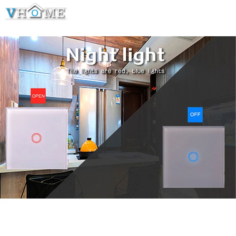 Переключатель для ЕС белая стеклянная панель с кристаллами 1 банда позиционный