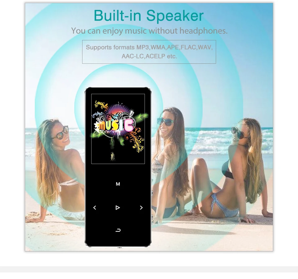 REDANT mp3 плеер с Bluetooth 4,2 и 1,8 сенсорным экраном hifi fm радио мини Спорт MP 3 музыкальный плеер портативный металлический walkman