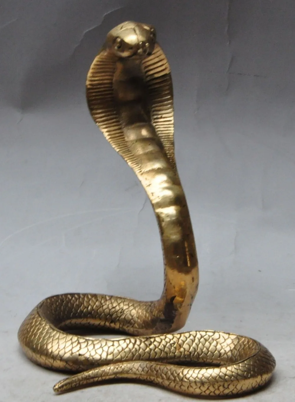 

Свадебные украшения 7 "Китайский латунный по феншуй диких животных Король Лев кобры статуя в форме змеи Скульптура Новый год