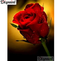 dispaint full squareround drill 5d diy diamond painting red flower embroidery cross stitch 3d home decor a10982