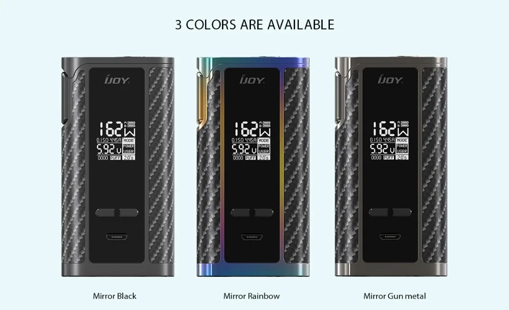 Ijoy капитан 1865 мод испаритель 162 Вт электронная сигарета капитан 1865 TC коробка мод поддержка RTA RBA RDA RDTA 510 резьба