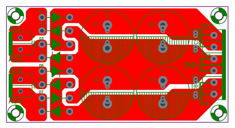 Двойной мост двойная полярность нерегулируемый источник питания PCB.|power supply pcb|pcb