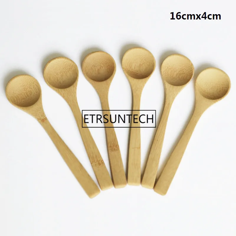16cmx4cm 8 Размер, маленькие бамбуковые ложки, натуральные, Eeo-Friendly, мини-ложки для меда, кухонные, мини-ложки для кофе, чайная ложка для детей, совок для мороженого, 9~ 16 см - Цвет: 16cmx4cm