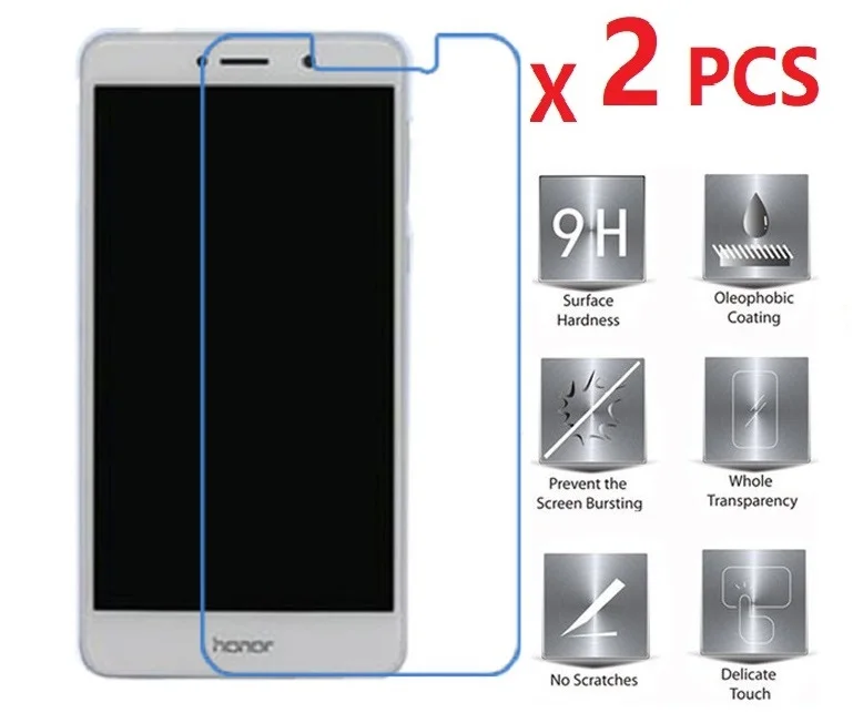Фото Закаленное стекло для Huawei Honor 6X 2 шт. Защита экрана 2.5D 0 26 мм 9H Премиум от царапин |