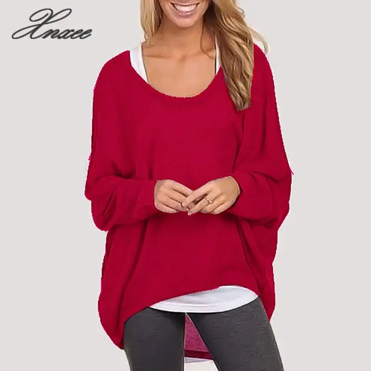 

Womens Plus Size Long Sleeve Pullover Casual Loose Baggy Loose Top Jumper