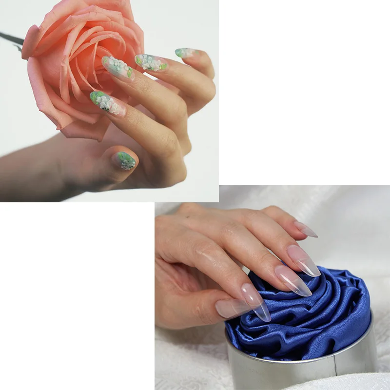 Beateal поли гель Наборы Nail Art французский прозрачный дизайн ногтей камуфляж Цвет