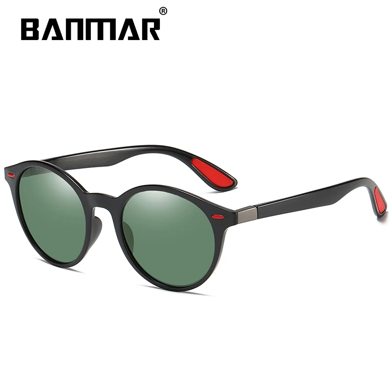 BANMAR Fashion Polarized Sunglasses Men TR90 Luxury Brand Designer Vintage Driving Night Sun Glasses Male Goggles Shadow UV400 - Цвет линз: BLACK GREEN