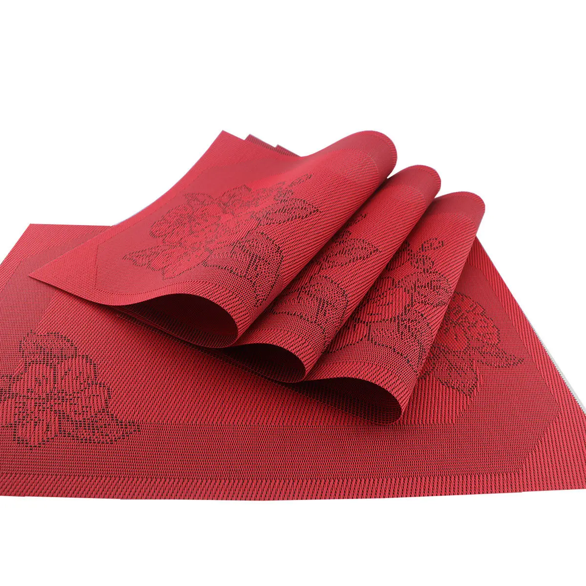4 PCS/Set Red Christmas New Year Non-woven Table Placemat Pad Decorations Mat Exquisite TB Sale Insulation Polyester | Дом и сад