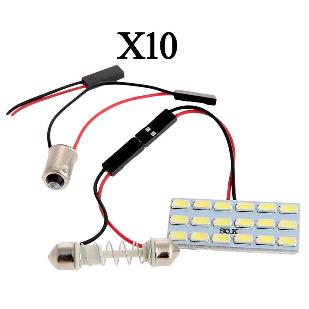 10 шт. белый 5630 SMD 18 LED Автомобильный внутренний купол Свет Festoon T10 BA9S автомобильная