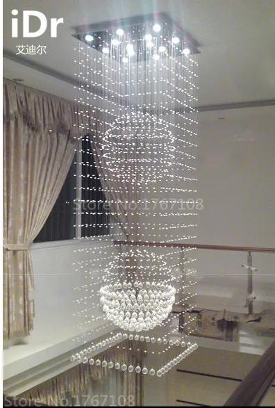 Double staircase hall living room lights Villa high quality chandelier long LED Crystal Light | Лампы и освещение
