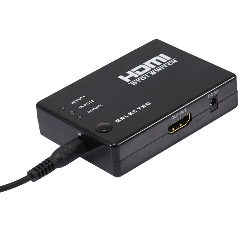 HDMI сплиттер черный Пластик автоматически Switcher концентратор и ИК-пульт
