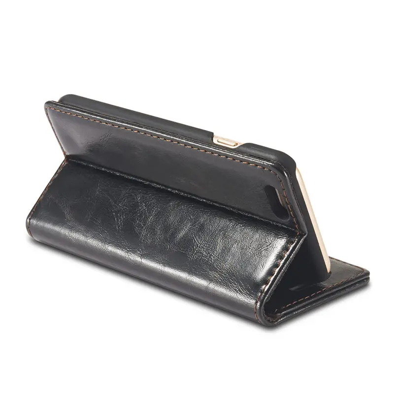 Для iphone 6s Case Кожа Натуральная Флип Магнитный Кошелек Luxury с Слот Карты Стенд