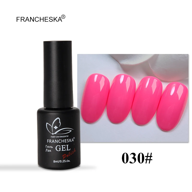 8ml Gel Polish 030 Francheska 15 мл грунтовка для ногтей основа гель для ногтей долговечный нет необходимости УФ светодиодный светильник Быстросохнущий на воздухе Гель-лак верхнее покрытие лак для ногтей - Цвет: 8ml Gel Polish 030