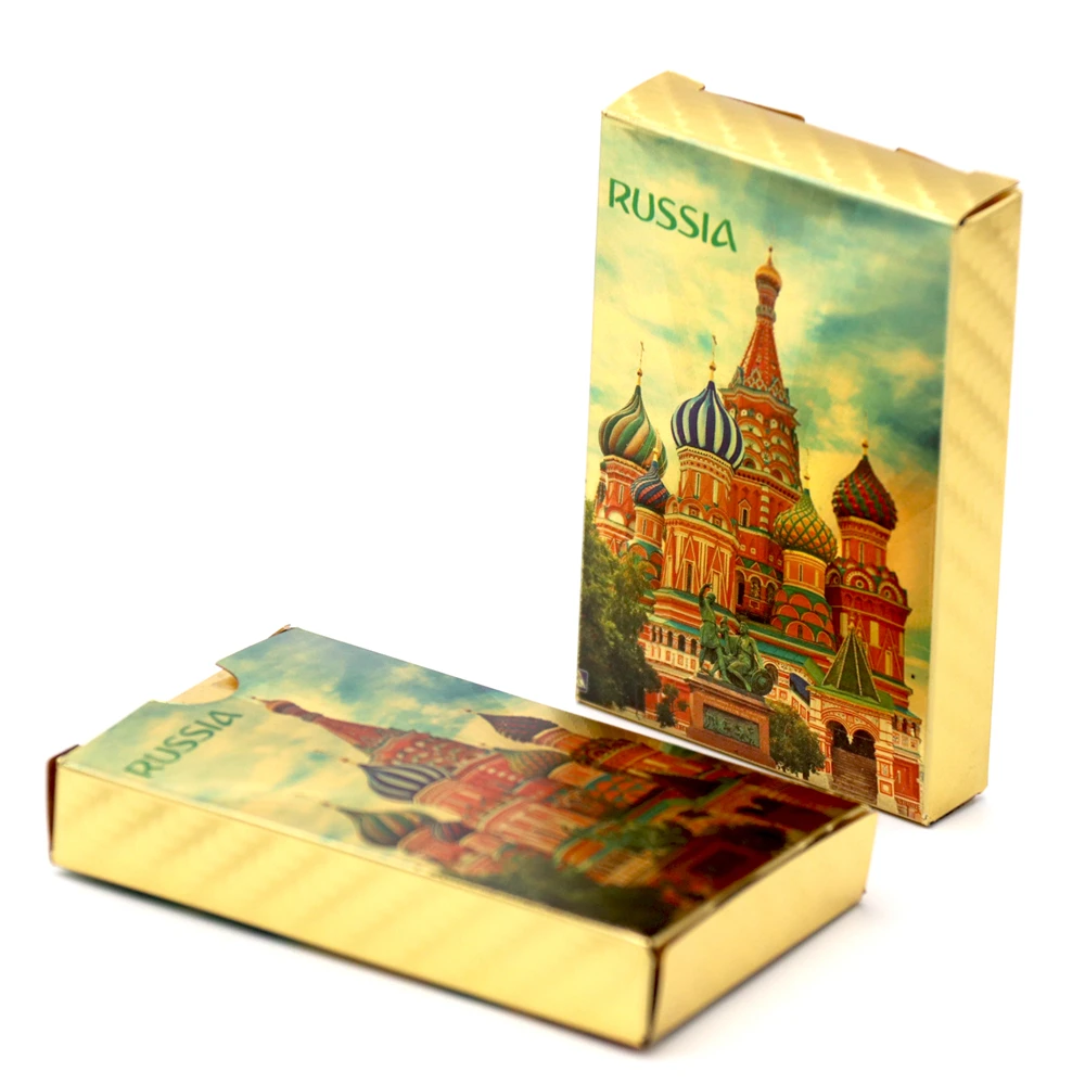 New Russia poker 24K Golden foil Playing Cards PVC Plastic Waterproof durable Poker cards game cards