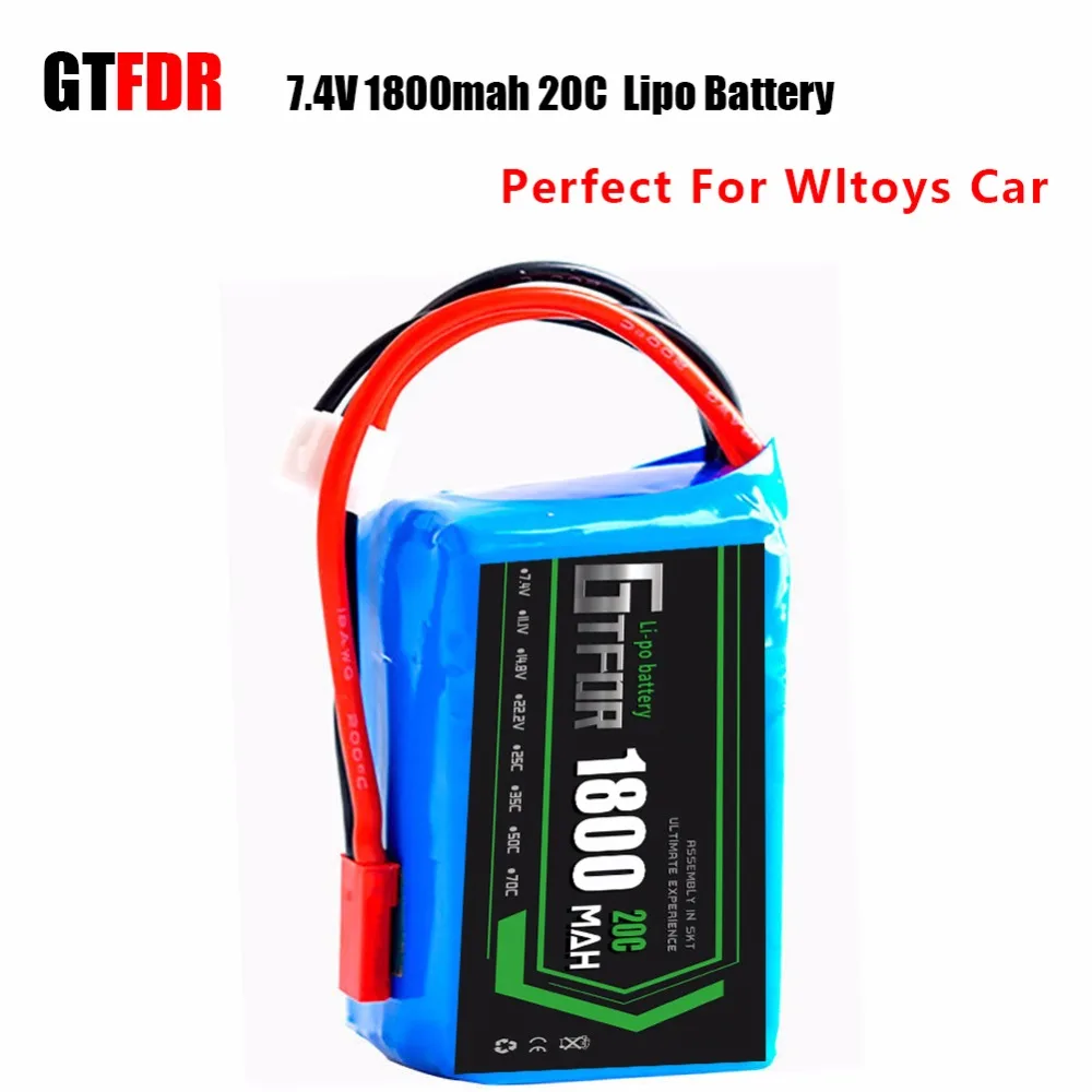 Gtfdr Мощность WL игрушки A949 A959 A969 A979 K929 A959-b A969-b A979-b K929-B RC автомобилей Обновление Запчасти батарея 7,4 V 1800 мА/ч, 20C