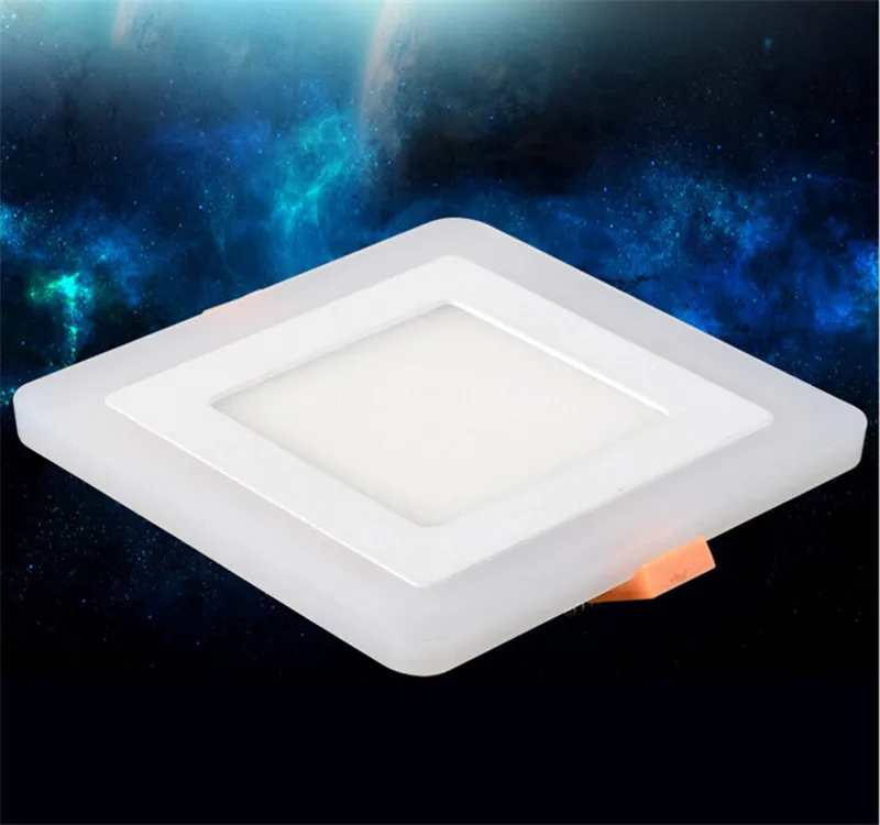 3 модели Круглый квадратный синий + белый двухцветный светодиодный светильник