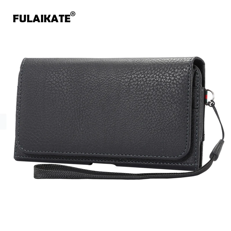

FULAIKATE 5.5" Lanyard Litchi Wallet Universal Bag for Samsung Galaxy S6 S7 Edge Waist Holster for Huawei P9/Honor 6Plus Case