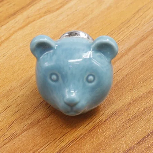 Синий 1 шт. Европейский сельский керамический ящик для дверей кабинета и шкафа Ручка для мебели для детской/детской комнаты - Цвет: Синий