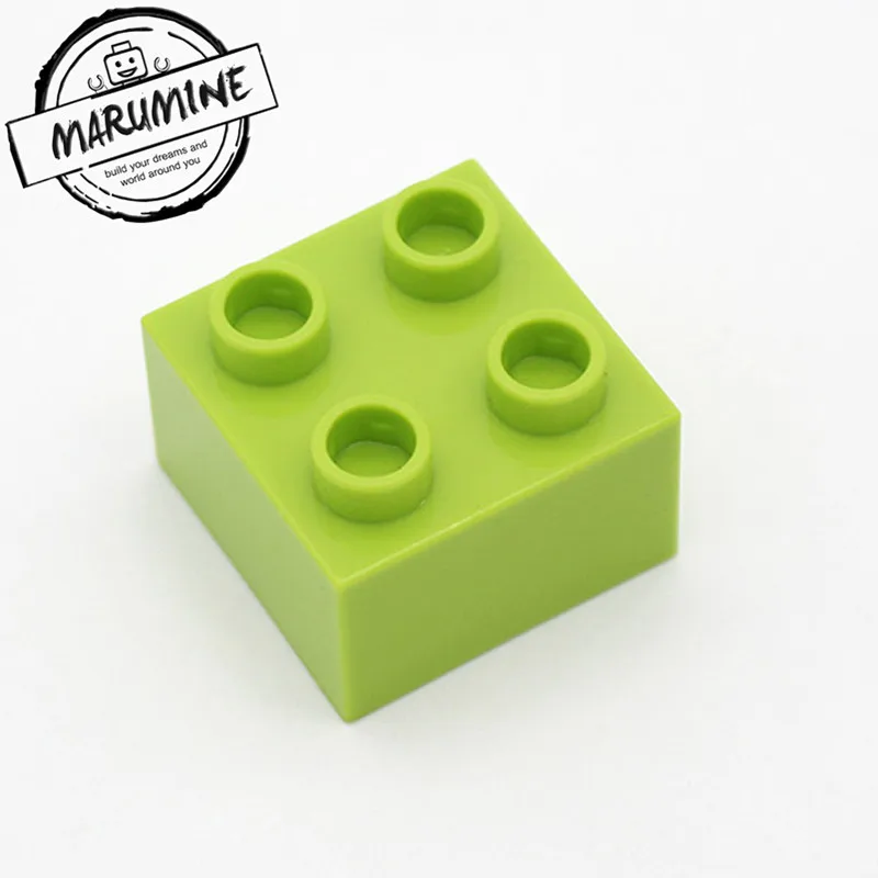 MARUMINE 2x2 Dots Duplo блок 50 шт./лот классические Строительные кирпичи объемные развивающие Technic игрушки подарок для детей - Цвет: Светло-зеленый