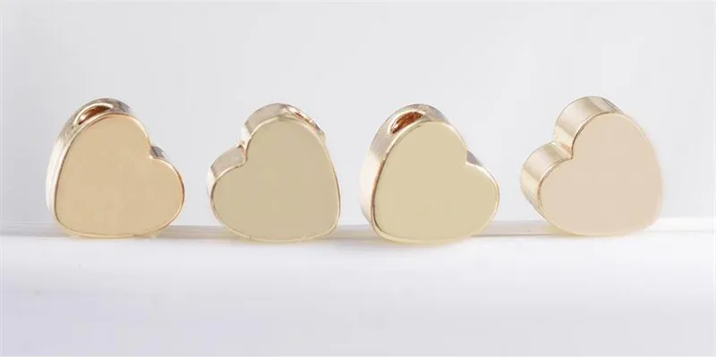 5 мм Золотое Сердце Шарм Пространство Свободных Шариков Подходящее DIY Браслет