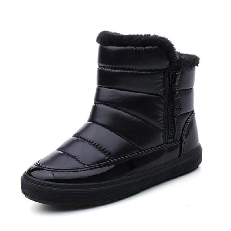 black Weoneit/зимняя обувь для маленьких мальчиков и девочек новые модные детские зимние ботинки теплая хлопковая обувь черного и красного цвета одежда для детей CN 25-37 - Цвет: black