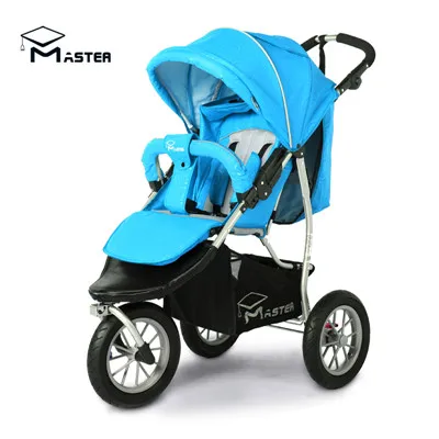 Babyfond Роскошная детская коляска с высоким пейзажем, надувная трехколесная детская коляска, ударная, складная, BB, трехколесный велосипед - Цвет: blue