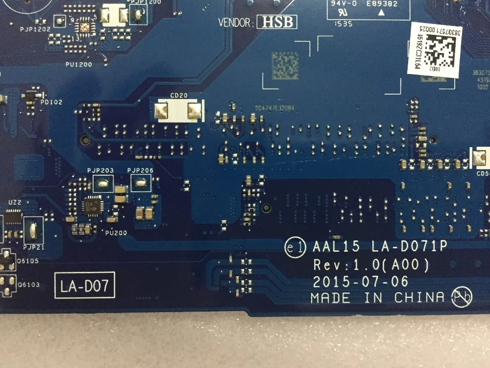 Для Dell Inspiron 15 5559 материнская плата для ноутбука AAL15 LA-D071P с i5 CPU DDR3L Бесплатная