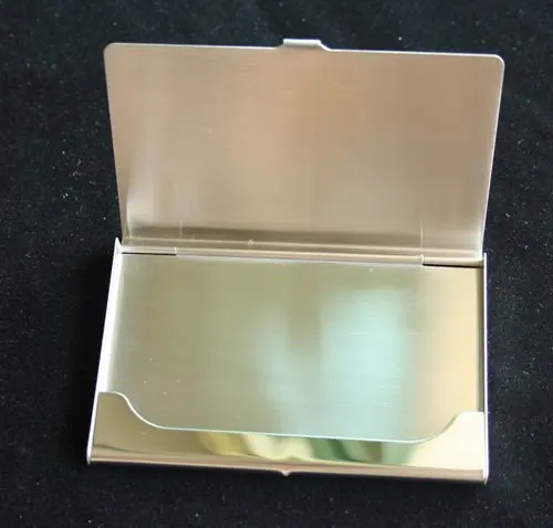 Оптовая продажа 10 шт./лот визитница из нержавеющей стали с именем продвижение