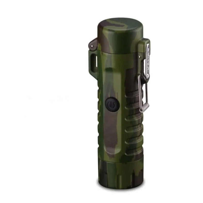Новая USB зарядка двойная дуговая зажигалка, водонепроницаемая плазменная Зажигалка для наружного кемпинга, спорта, ветрозащитная электронная зажигалка