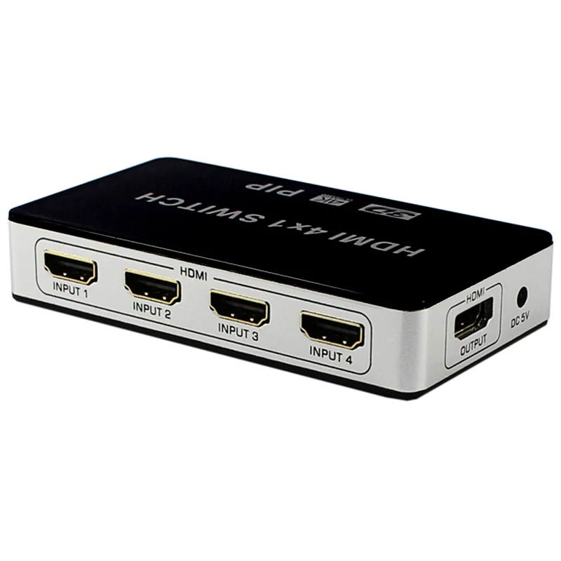 4K HDMI переключатель 4x1 PIP видео коммутатор x 2K @ 30Hz с ИК-пультом и адаптером питания 4