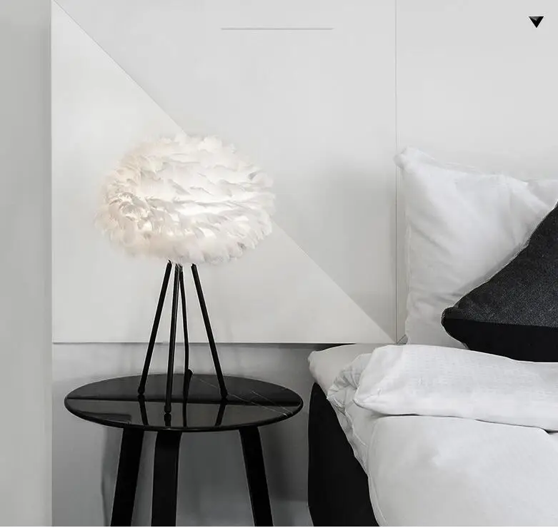 bedroom floor lamp ZA Fashion personality creative white feathers A1 Nordic headboard simple ZL348 | Освещение