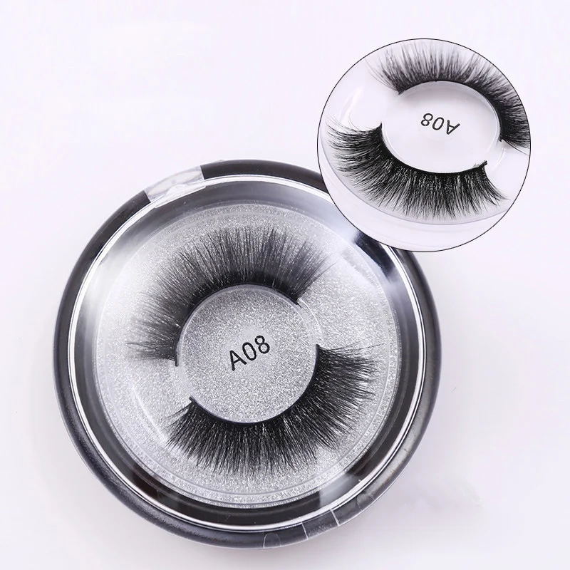 1 пара круглых толстых накладных ресниц в коробке 3D Многослойные перекрестные