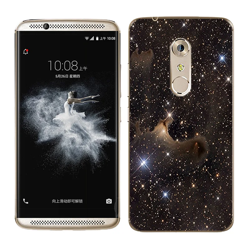 Мягкий силиконовый чехол для ZTE Axon 7 5 дюйма прозрачный из ТПУ с изображением