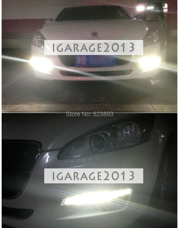 Подходит для peugeot 508 2011-2013 светодиодный дневные ходовые огни DRL с черной противотуманной крышкой с желтым рулевым управлением, быстрая