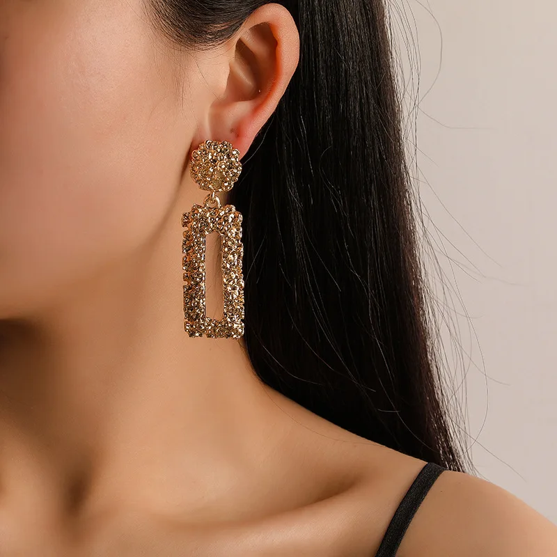 2019 новые модные геометрические матовые серьги женские в европейском и